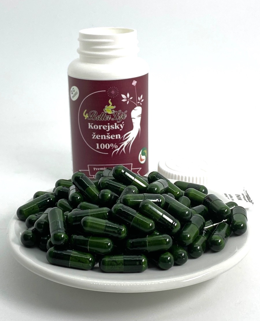 Ženšen, korejský, tobolky, 100 ks, 33 333 miligramů, ECONOMY PACK