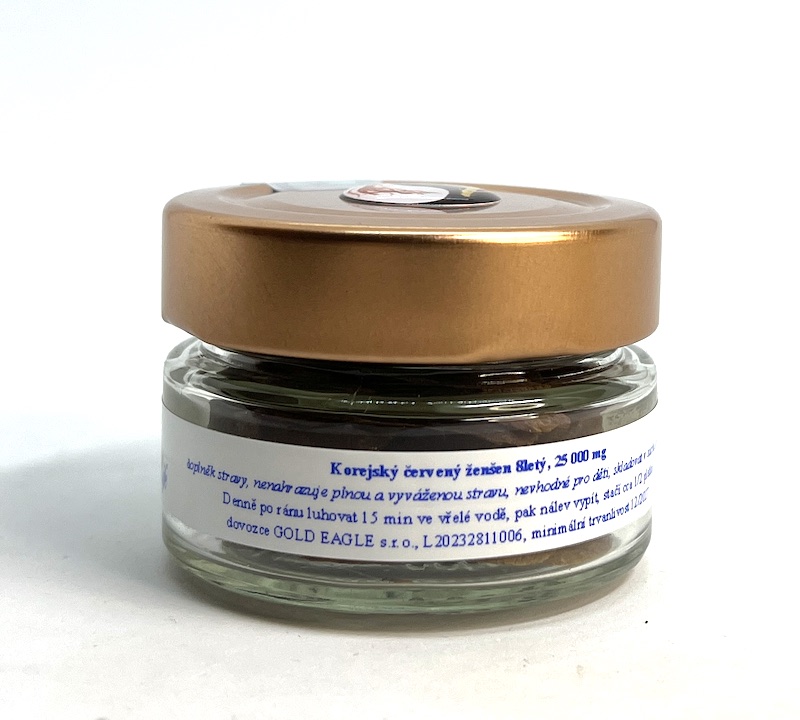 Ženšen, korejský , plátky, červený, 8letý, 25 000 mg