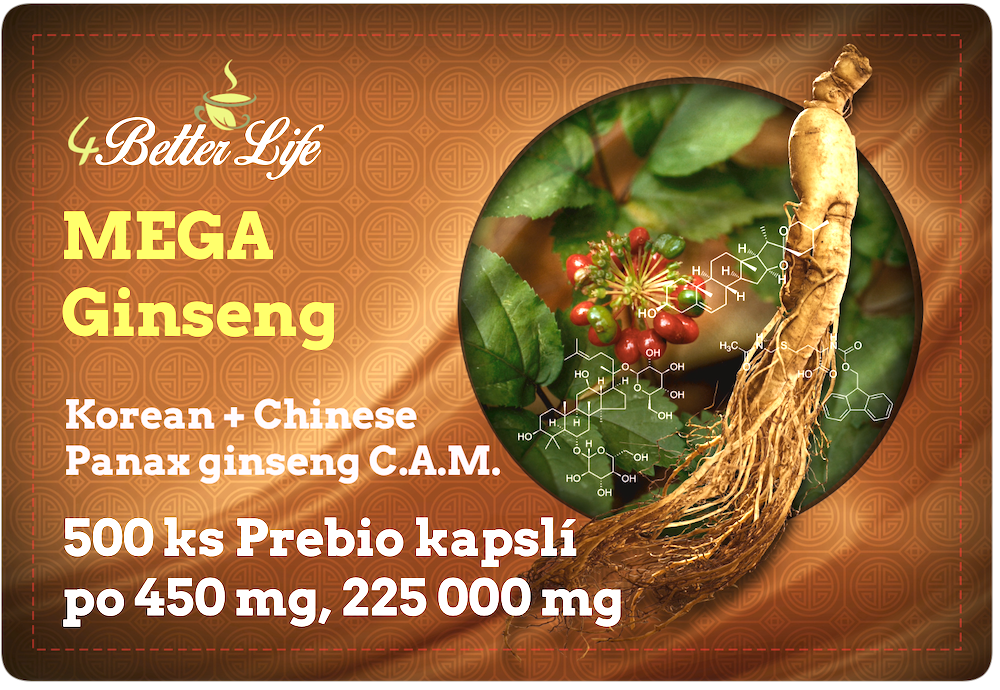 Mega ginseng 225, veganské tobolky 500 ks, 250 g