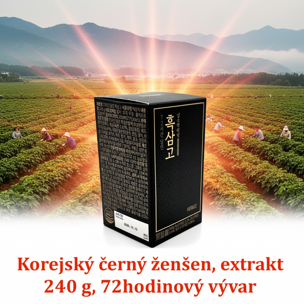 Ženšen, korejský, černý, 72hodinový odvar, tekutý, 240 g