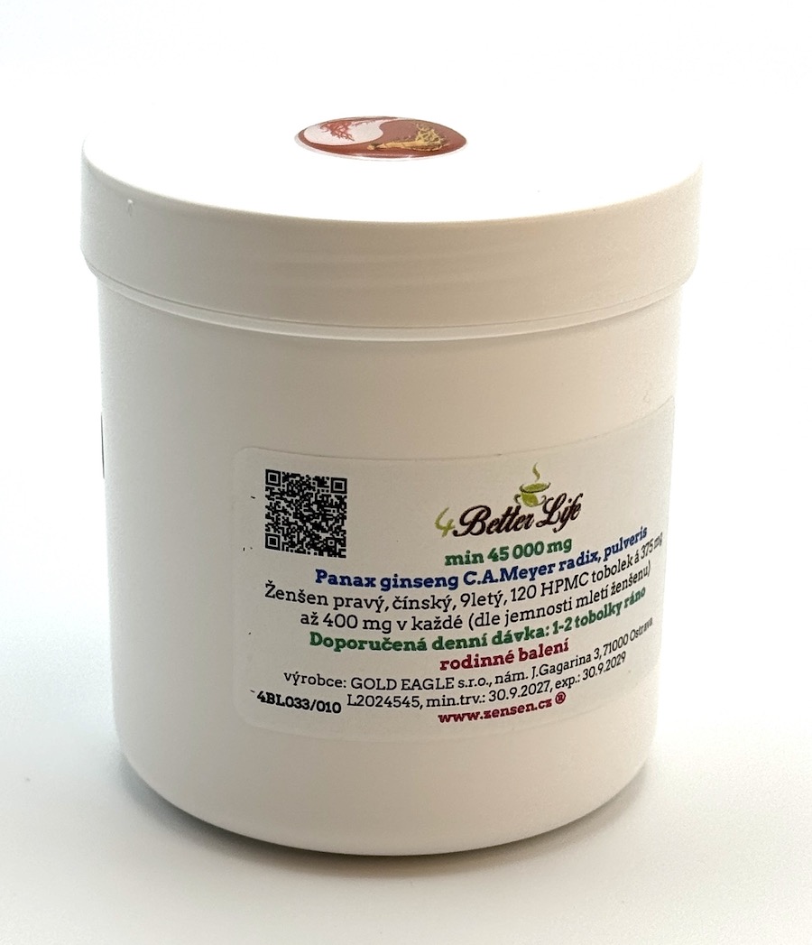 Ženšen, čínský, toboky, rodinné balení, 120 ks, 45000 mg