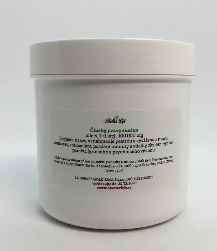 Ženšen, čínský, mletý, 7-9letý, 100 g