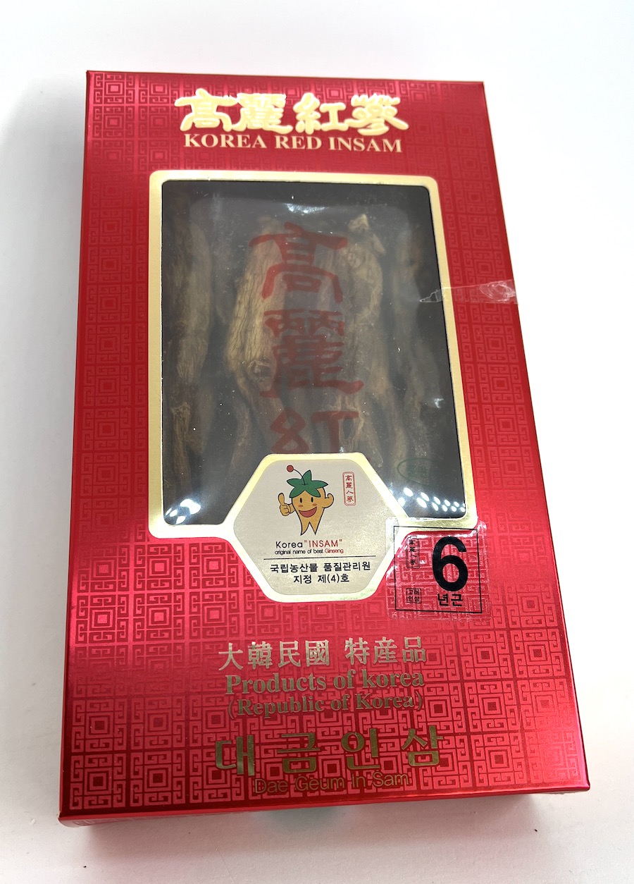 Ženšen, korejský, červený, 6letý, celý, 300 g