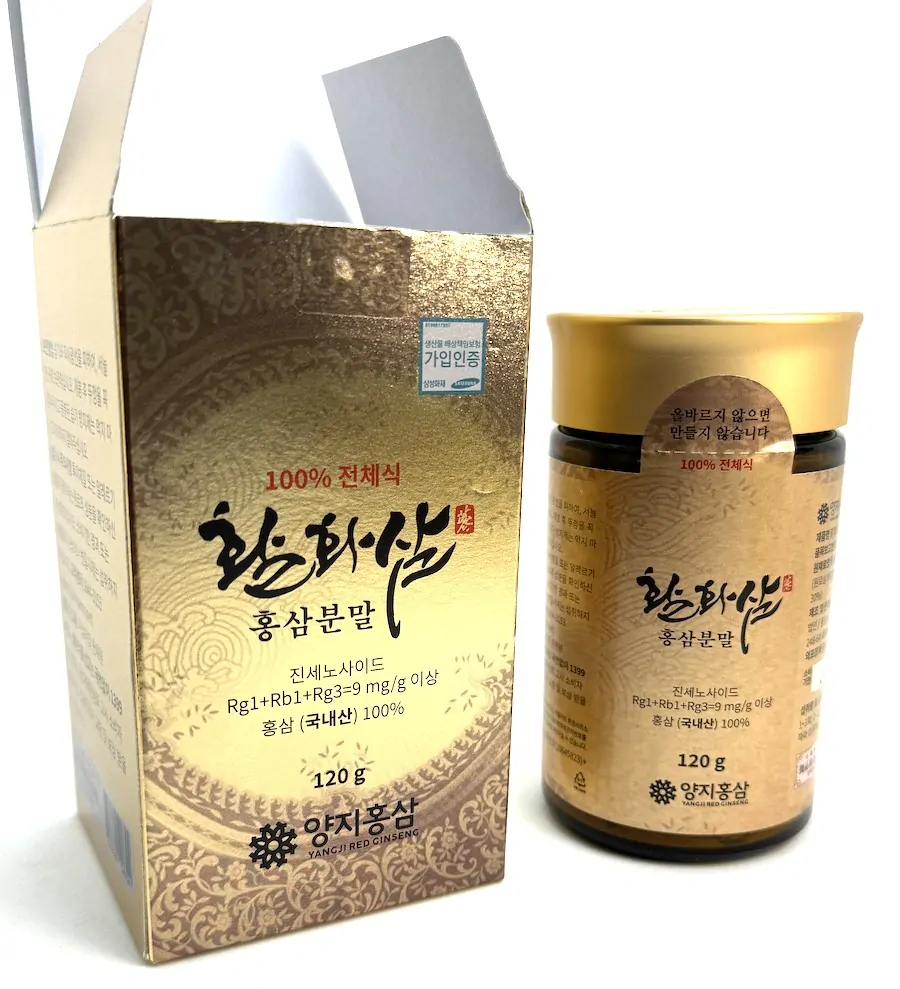 Ženšen korejský červený, prášek, 9 mg/g, 120 g