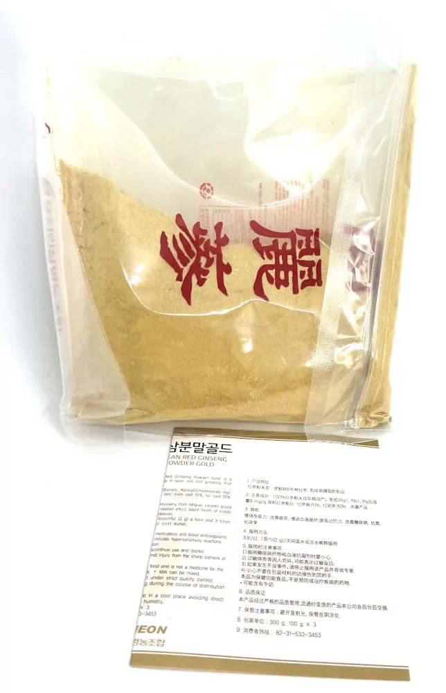 Ženšen korejský červený, prášek, 9 mg/g, 300 g
