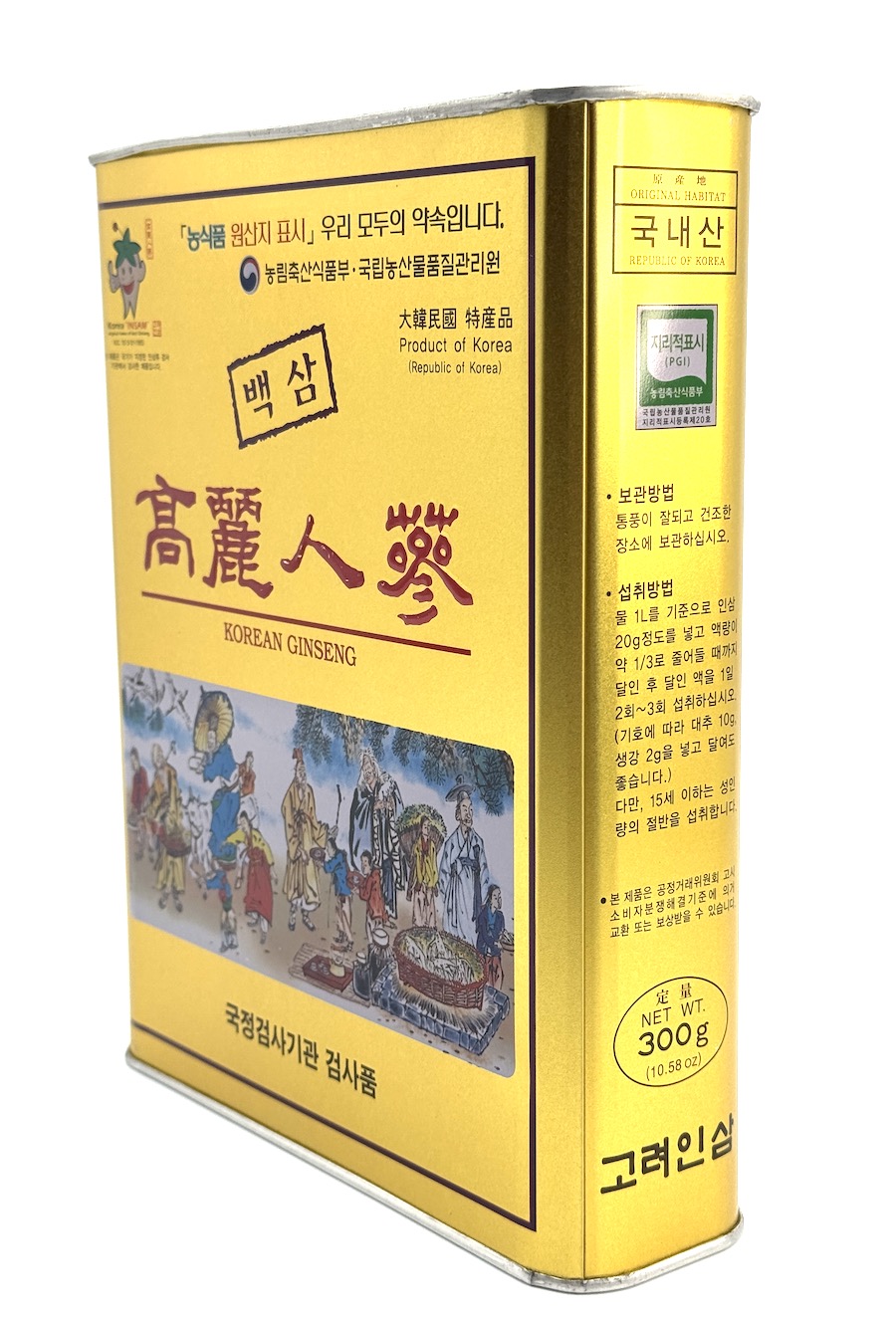 Ženšen, korejský, celý, bílý, certifikovaný, rarita z Koreje, 300 g 