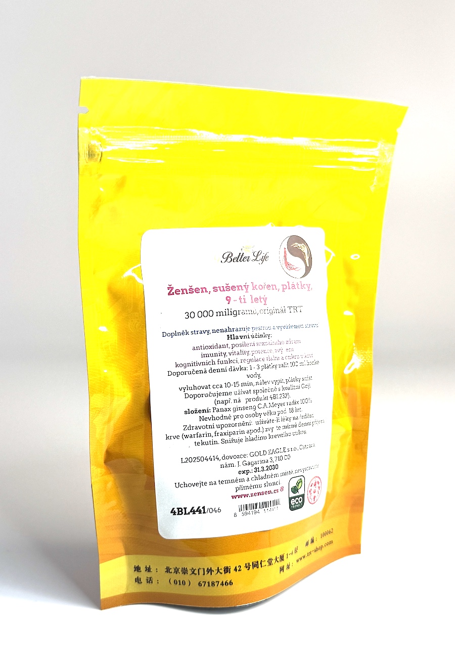 Ženšen, čínský, originál TRT, plátky, 9letý, 30000 mg