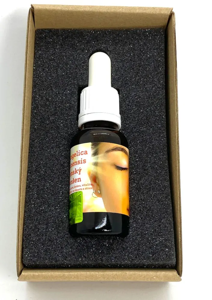 Ženský ženšen - Tinktura z byliny angelica sinensis, mletý kořen, dvojitá síla , 20 ml