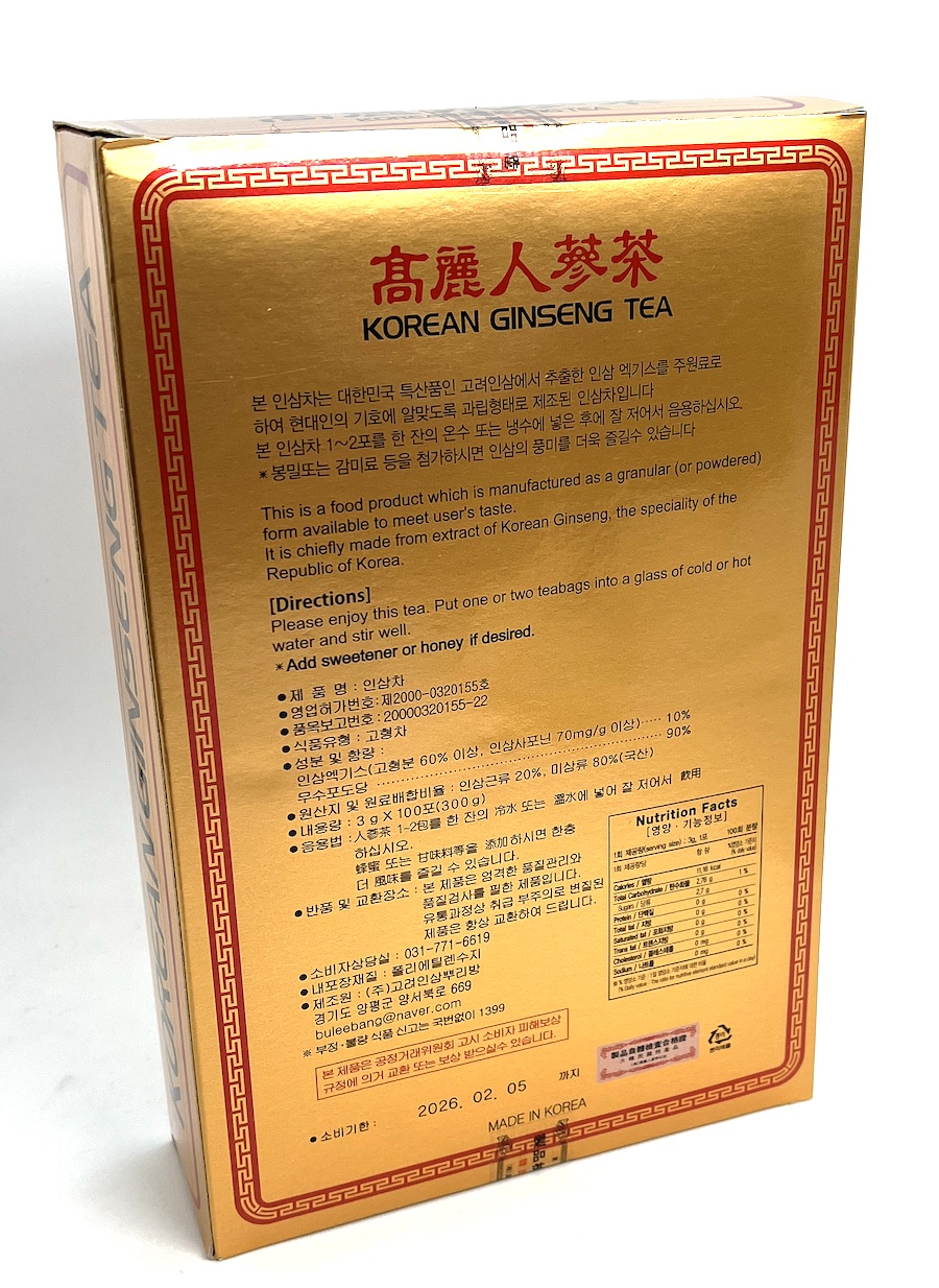 Ženšen, korejský, čaj, granulovaný, 100 sáčků, 300 g