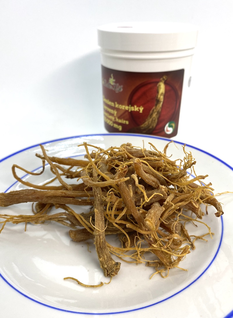 Ženšen, korejský, červený, koncové kořínky, celý, 55 gramů