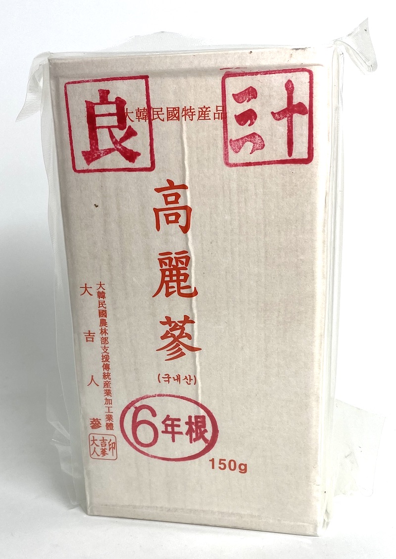 Ženšen, korejský, celý, kvalita GOOD 30 Ji, 6letý,  150 g