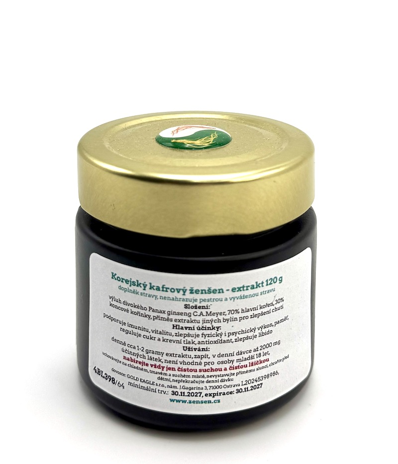 Korejský divoký "kafrový" ženšen pravý extrakt 120 g 