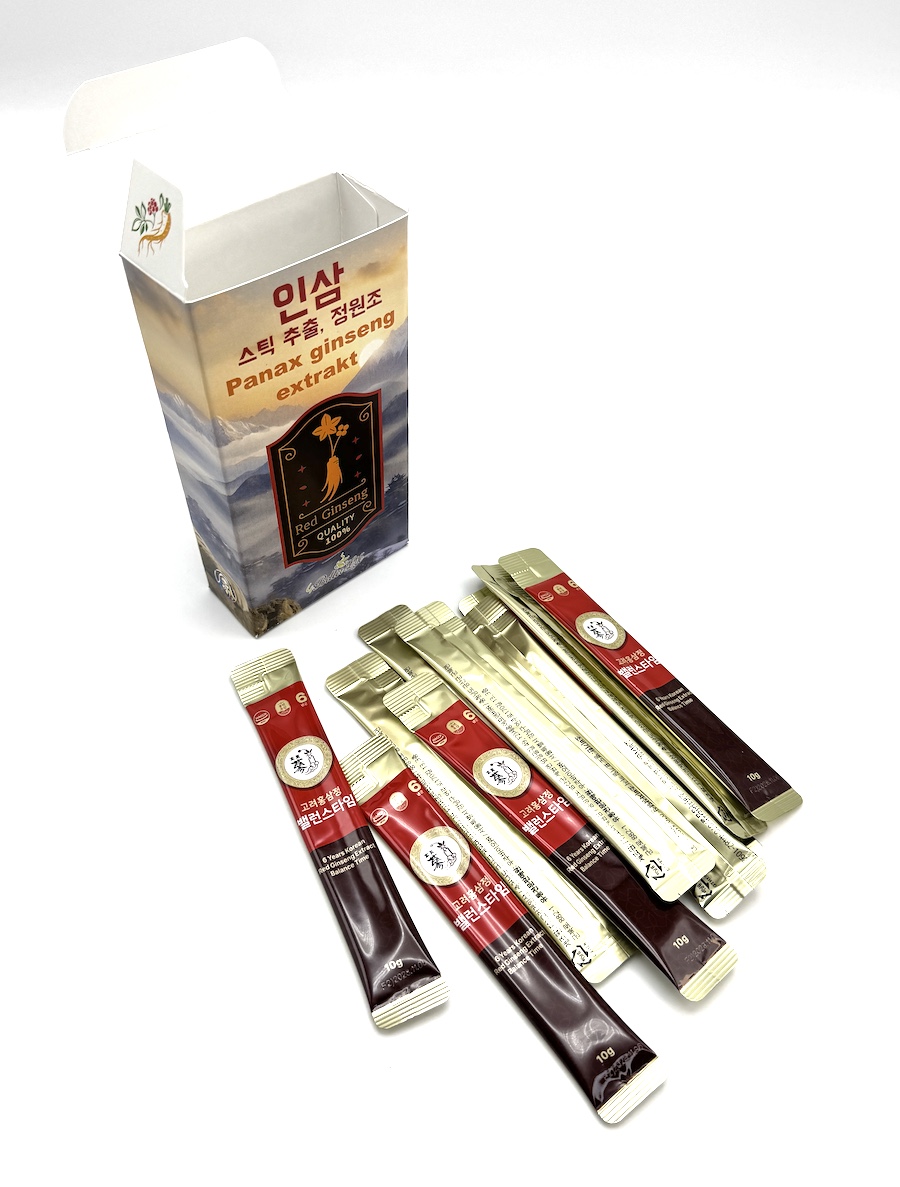 Sticks - Ženšen, korejský, červený, extrakt, tekutý,  10 x 10 g, 100 g