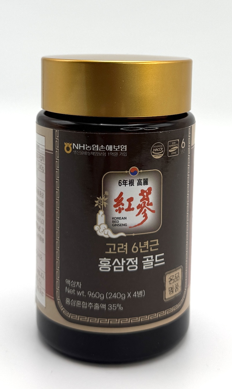 Ženšen, korejský, hustý extrakt, 6letý, gold, ginsenosidy mg/g, 4x240 g