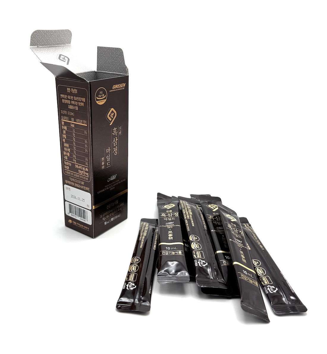 Sticks - Ženšen, korejský, černý, extrakt, tekutý,  10 x 10 ml x 3, 300 ml