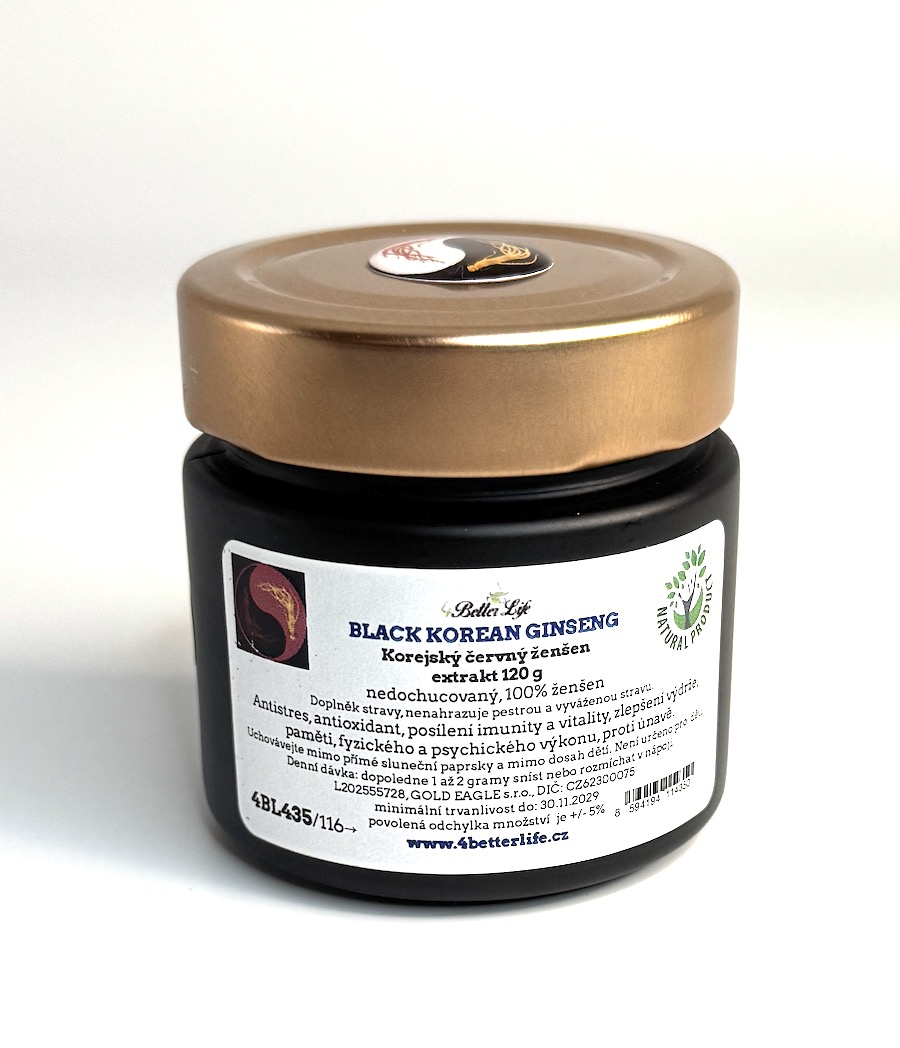 Korejský černý ženšen pravý, 100%, extrakt, 120 g 