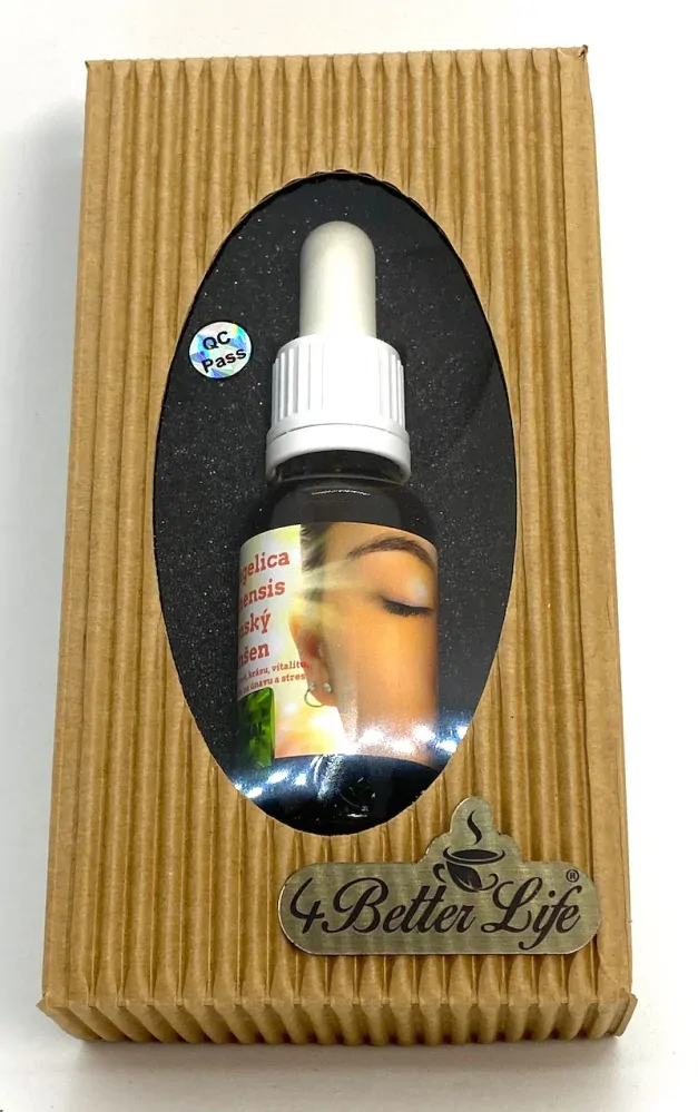 Ženský ženšen - Tinktura z byliny angelica sinensis, mletý kořen, dvojitá síla , 20 ml