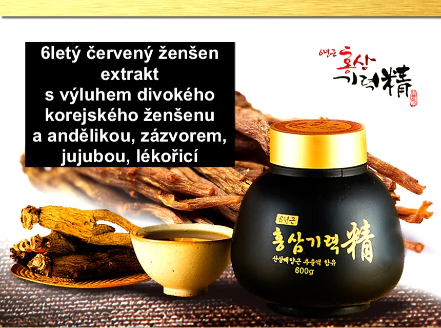 Korejský červený ženšen pravý extrakt 600 g
