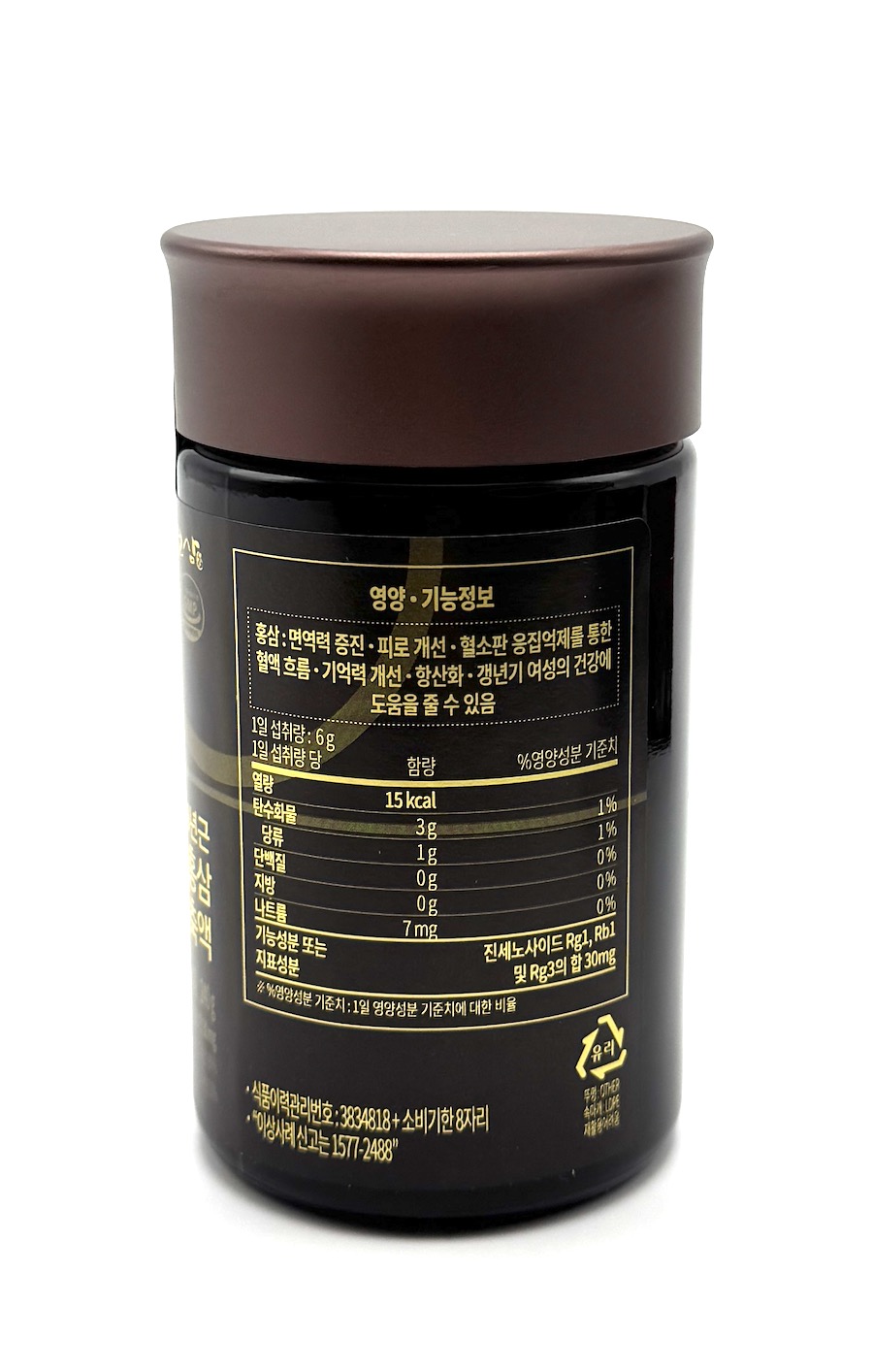 Ženšen, korejský červený, hustý extrakt fermentovaný, 6letý, ginsenosidy 21mg/3g, 240 g