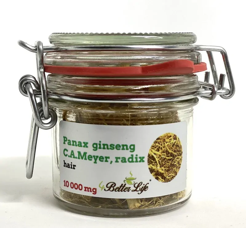 Ženšen, čínský, celý, kořínky, 6letý, 10 g