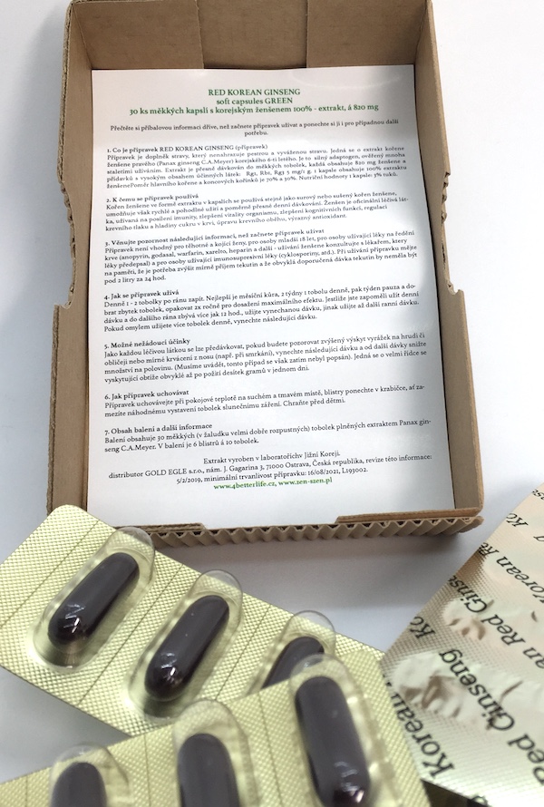 Ženšen, korejský, tobolky, 30 ks, 24,6 g