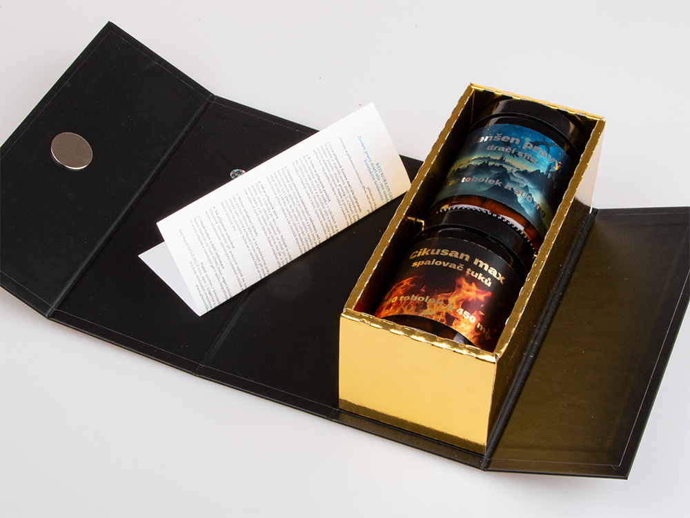 Hubnutí a imunita - Ženšen dračí síla, tobolky a Cikusan max, dárkové balení - 100 + 100 vegan tobolek, 50 g + 45 g