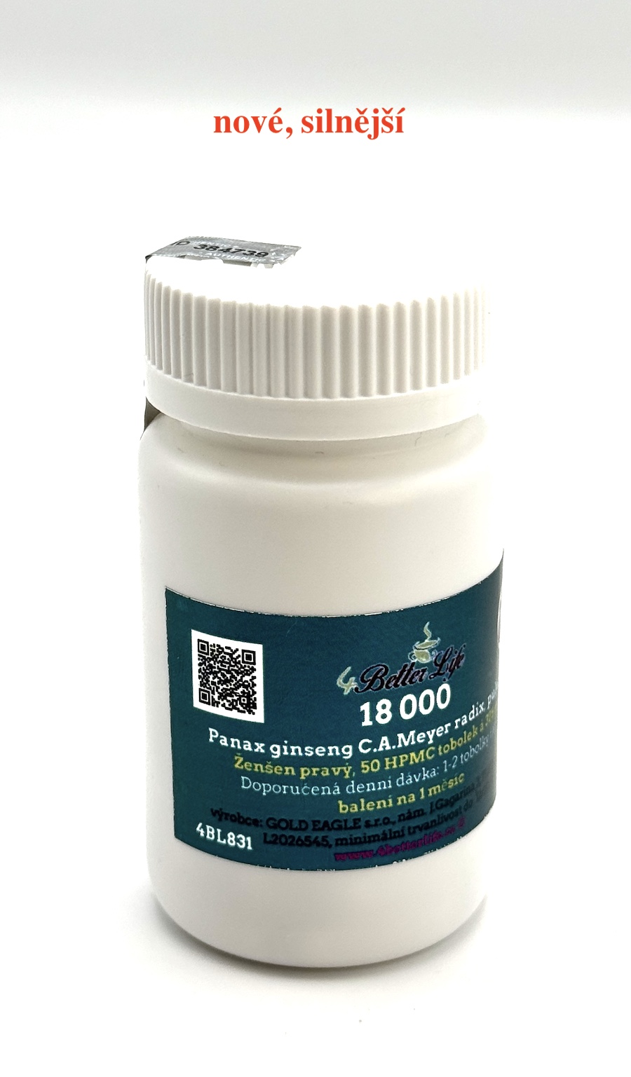 Ženšen, čínský, tobolky, 50 ks, 18 g