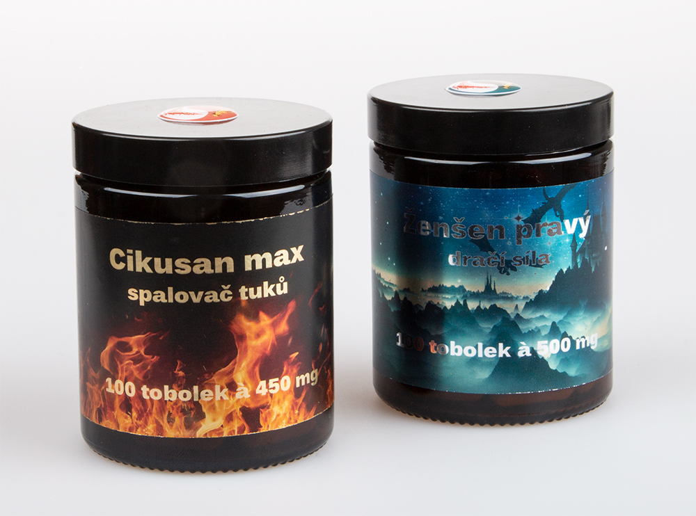 Hubnutí a imunita - Ženšen dračí síla, tobolky a Cikusan max, dárkové balení - 100 + 100 vegan tobolek, 50 g + 45 g