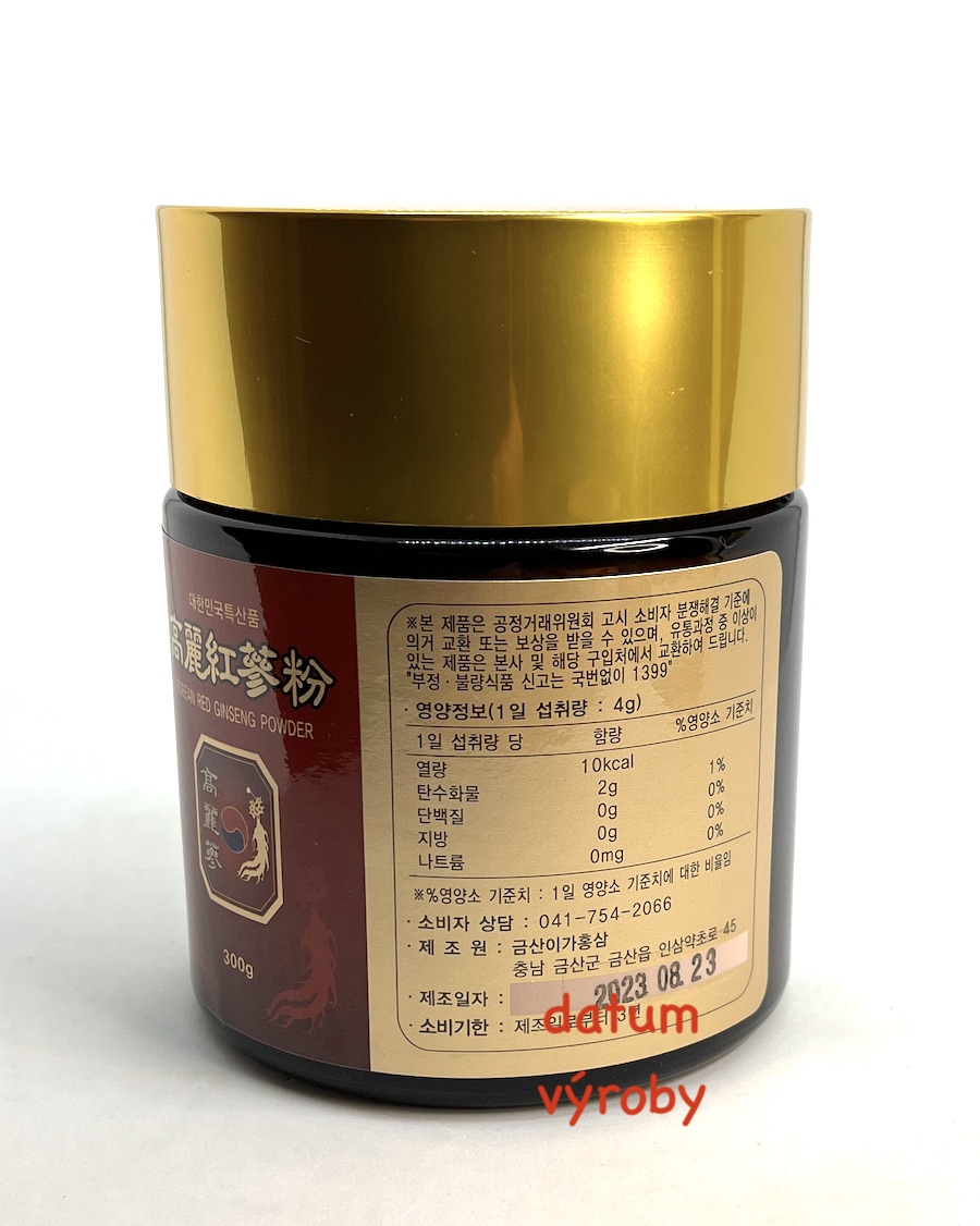 Ženšen, korejský, červený, 6letý, mletý, 300 g