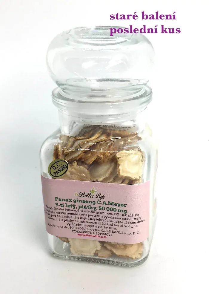 Ženšen, pravý, čínský, plátky, 9letý, 40 g