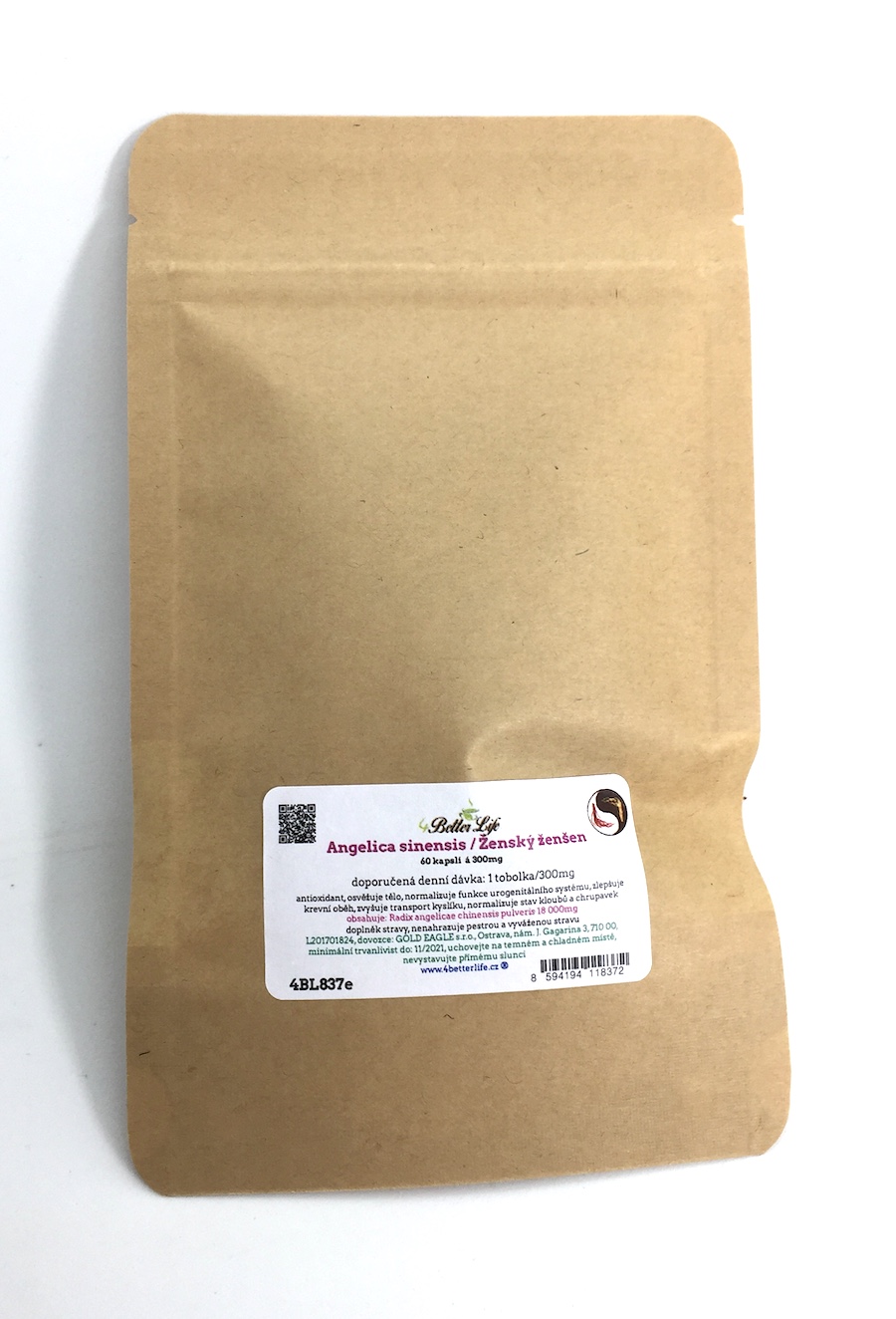 Tobolky s angelikou čínskou, 18g/ 60 tobolek ECONOMY PACK