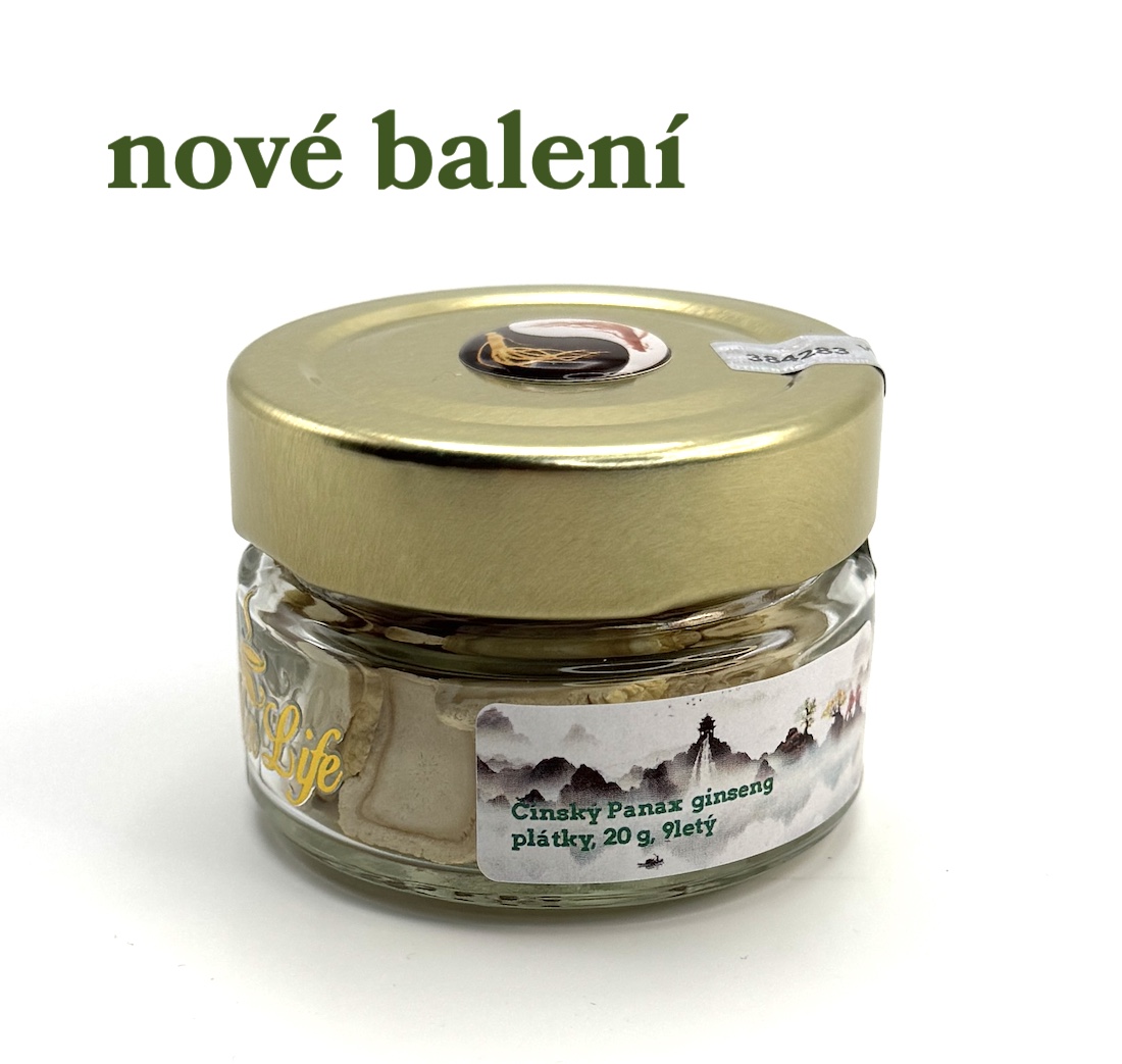 Ženšen, čínský, plátky, 9letý, 20 000 mg