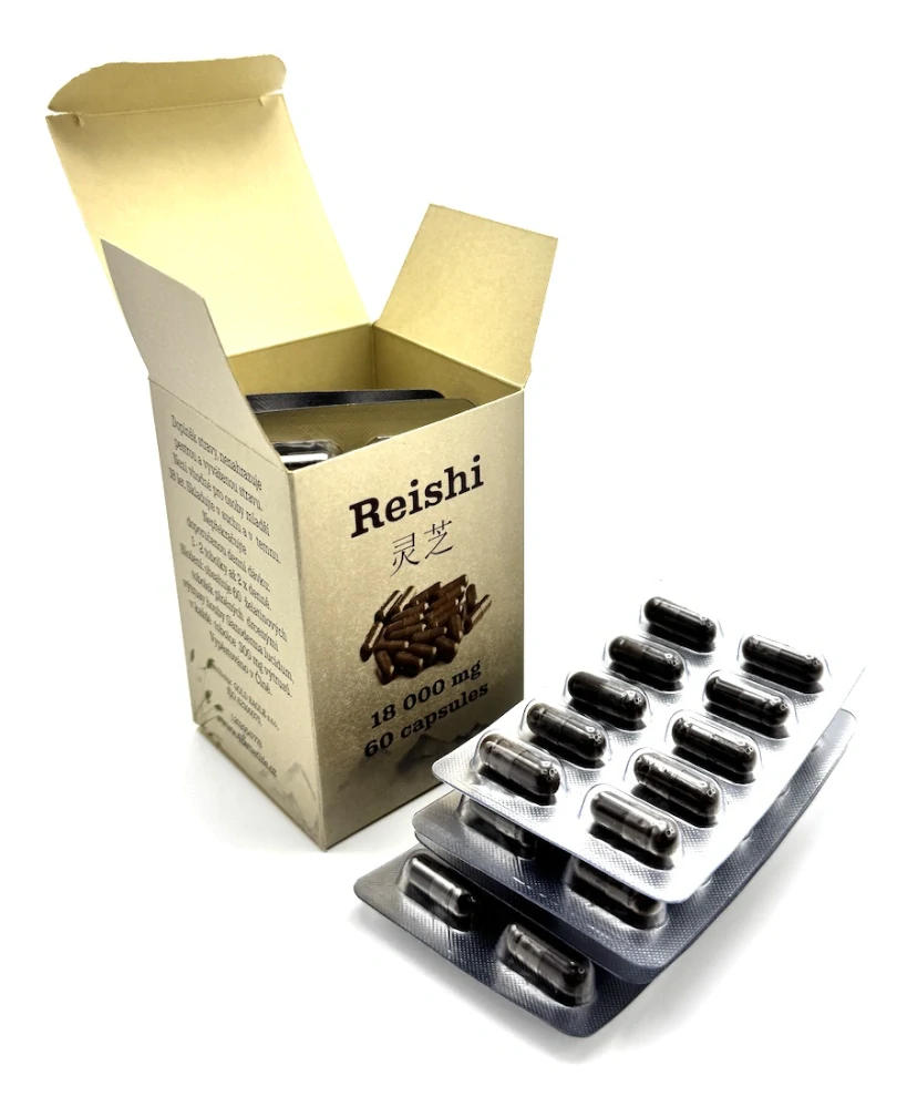 Lesklokorka lesklá - spóry, tobolky (Reishi, Ganoderma)  2 x 60 ks, 36 g