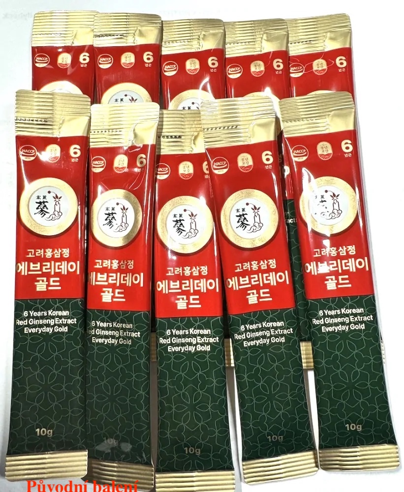 Sticks - Ženšen, korejský, červený, extrakt, tekutý,  10 x 10 g, 100 g