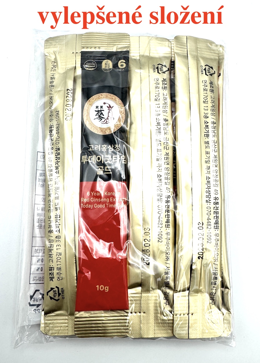 Sticks - Ženšen, korejský, červený, extrakt, tekutý, 70 mg / g, 10 x 10 g, 100 g